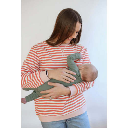 Relaxed Fit  Freestyle Stripe Breastfeeding Sweatshirt