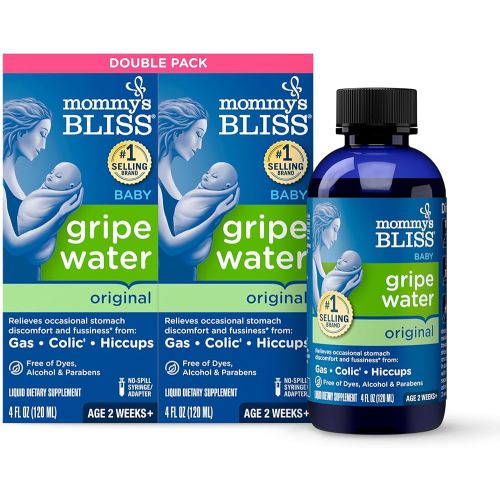 Mommy's Bliss Original Gripe Water, Gas and Colic Relief, Gentle and Safe, Made for Infants, 2 Weeks+, 8 Fl Oz (2 Bottles)