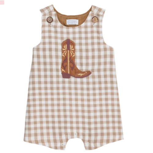Gingham Western Boot Jon Jon | 9-12 Months Apparel | Mud Pie