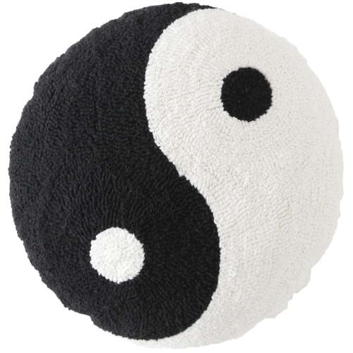 Mainstays 16" x 16" Yin-Yang Decorative Pillow, Black and White