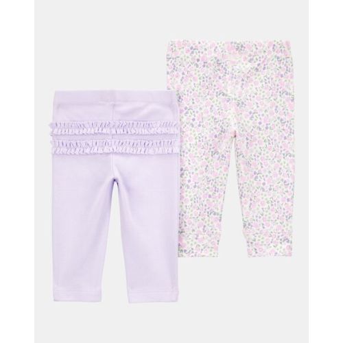 Baby Girl 2-Pack Floral Pull-On Pants - Purple | Carter's