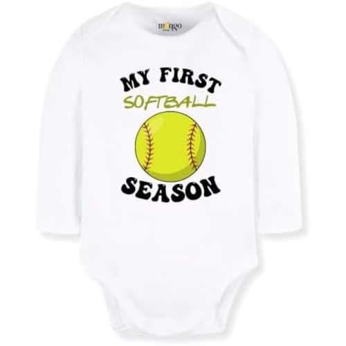 My First Softball Season Baby bodysuit, Kids & Toddler T-Shirt - Softball Tshirt Sport Outfit Softball Fan