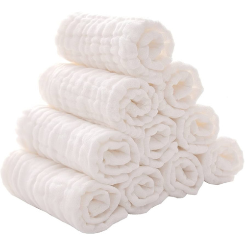 Baby Muslin Washcloths -6 Layer Soft Absorbent Face Towel - Natural Newborn Wipes for Delicate Skin - Baby Registry as Shower