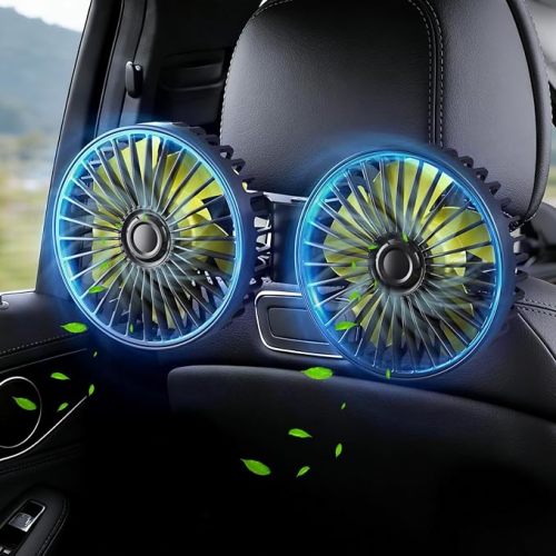 Dual Backseat Fan for Car Backseat, Car Headrest Fan for Backseat for Kids (No Battery)