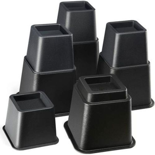 Adjustable Bed Risers - Heavy Duty Furniture Riser Set of 4 in Heights of 8, 5, or 3 Inches for Table risers, Bed Frame Risers in Black – Homeitusa