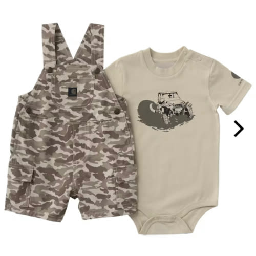 Carhartt Off-Road Graphic Short-Sleeve Bodysuit and Camo Shortalls 2-Piece Set for Babies | Bass Pro Shops