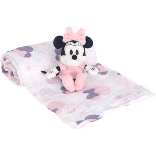 Disney Baby Minnie Mouse Muslin Swaddle Blanket & Plush Gift Set