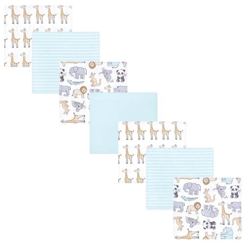 Hudson Baby Cotton Poly Flannel Receiving Blankets Bundle, Kangaroo, One Size