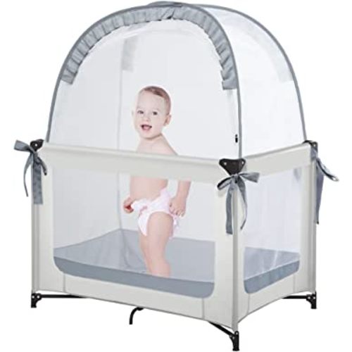 Pack N Play Tent, Baby Pop Up Crib Tent to Keep Baby in, Crib Net for Pack and Plays, Mini Cribs & Play Yards (39.6" L x 27.6" W x 49.2" H)