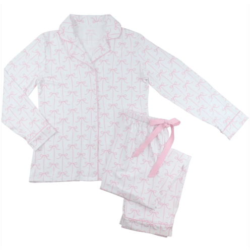 Women's Pink Bow Knit Pajamas – Cecil & Lou