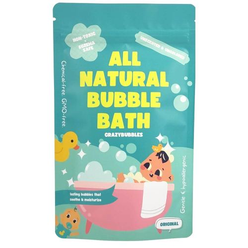 All Natural Bubble Bath for Kids & Baby, Hypoallergenic Bubble Bath Kids with Sensitive Skin, Gentle Eczema Safe Baby Essentials, Unscented Powder Mix with Colloidal Oats, Up to 30 Baths