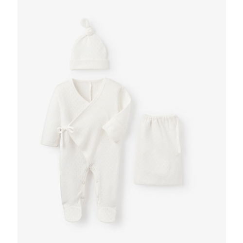 Organic Cotton Pointelle Layette 2 Pc Gift Set