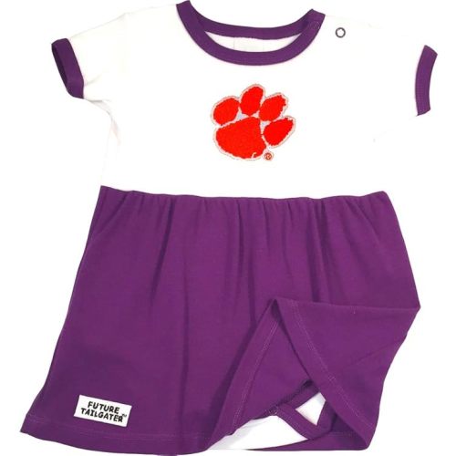 Clemson Tigers Baby Onesie Dress - PURPLE