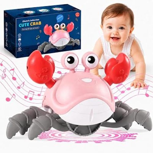 Crawling Crab Baby Toys, Tummy Time Toy for 3 4 5 6+ Boys Girls Gifts