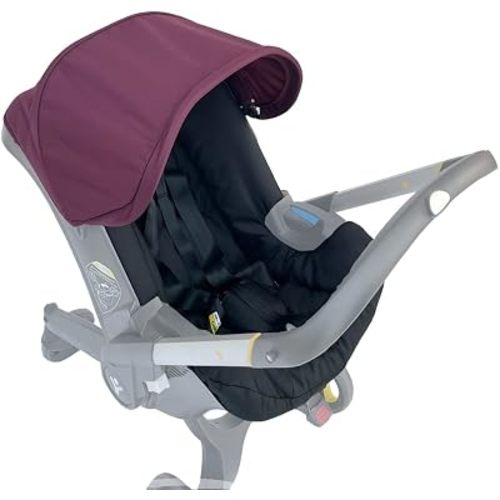 Seat Cushion Changing Kits Clothes, Sun Shade, Stroller Canopy Compatible with Doona Car Seat & Stroller (Black Red)
