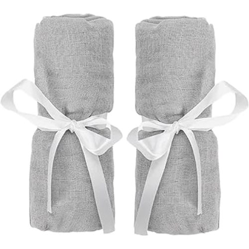 Newton Baby Fitted Sheets for Compact Travel Crib & Play Yard Floor Pad (2-Pack) - Ultra-Breathable, Washable and Ultra-Soft, 100% Cotton, 34" x 48", Grey