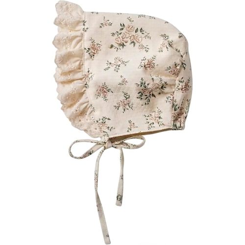 HOOLCHEAN Baby Girls Printed Cotton Bonnet Infant Vintage Flower Lace Sun Protection Hat
