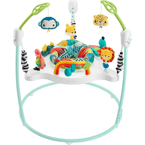 Fisher-Price Jumperoo Baby Activity Center with Lights Sounds and Music, Interactive Baby Bouncer, Jumping Jungle