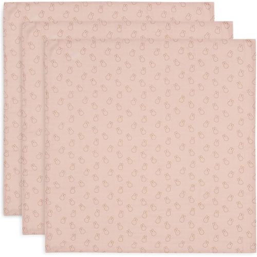 Jollein Baby Muslin Cloth - Miffy Silhouettes, Wild Rose - Pack of 3-70 x 70 cm - 100% Cotton - Burp Cloths Baby - Oeko-Tex Certified