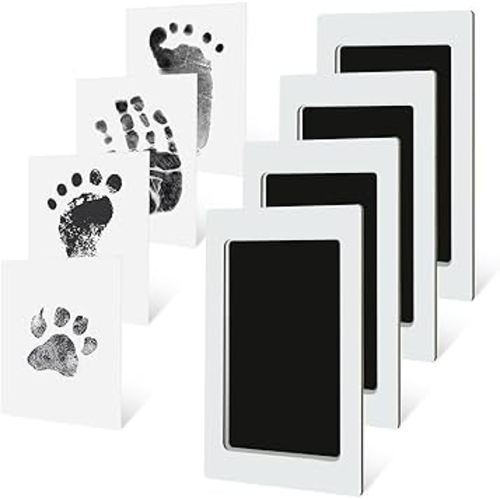 PandaEar 4 Pack Inkless Baby Hand and Footprint Kit, Clean Touch Ink Pad Kit for Newborn and Pets, Dog Paw & Nose Print Kit