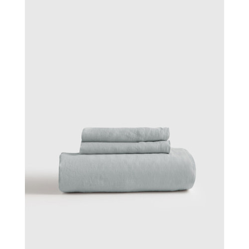 100% European Linen Fitted Sheet Set | Quince in Mist