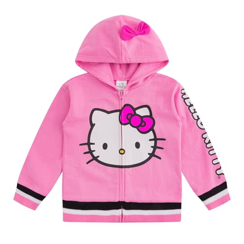 Hello Kitty Girls Zip Up Hooded Sweatshirt for Infant, Toddler and Little Kids