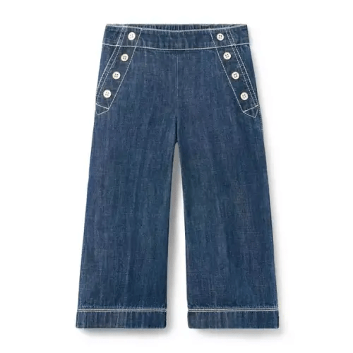 Girl Lapis Medium Wash The Wide Leg Sailor Pant by Janie and Jack