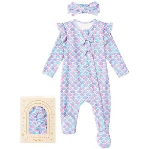 Yoofoss Baby Pajamas Rayon Made From Bamboo Sleepers, Baby Girl Clothes Newborn 0-3 3-6 6-9 Months Footed Pjs, Soft