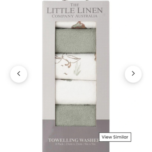 Farmyard Lamb Towelling Wash Cloth 6 Pack in Green