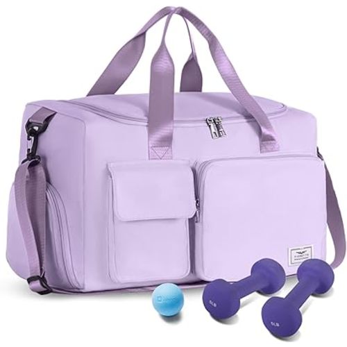 FIORETTO Women's Gym Duffle Bag with Shoes Compartment, 37L Capacity, Ideal for Travel, Gym, Sports, Duffel, Weekender