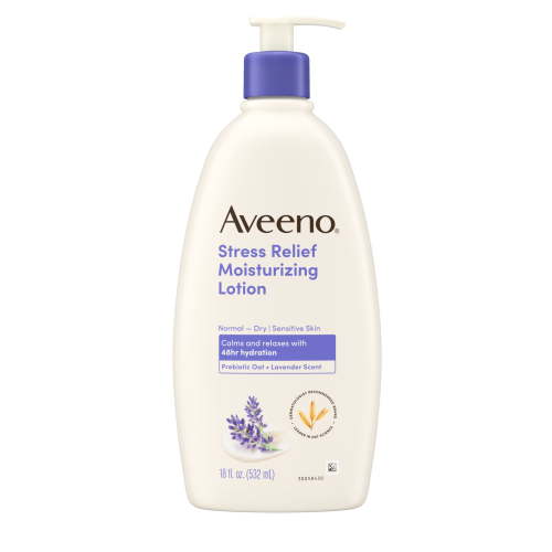 Aveeno Stress Relief Body Lotion, Lavender Scent, 18 Fl oz