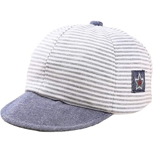 Baby Boy Baseball Cap Striped Sunhat Letter Sun Protection Hat,Sun Hat for Baby Boy and Baby Girl