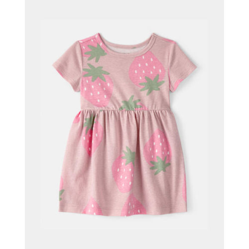Baby Girl Strawberry Short-Sleeve Dress - Pink | Carter's