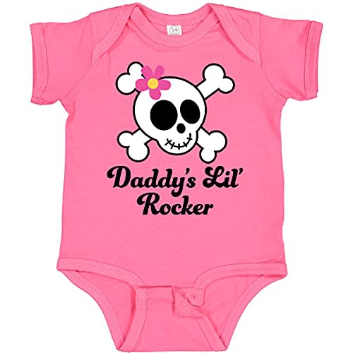 inktastic Daddy's Little Rocker Skull Baby Bodysuit
