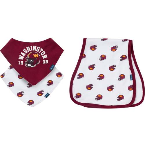 3-Piece Baby Washington Commanders Bibs and Burp Cloth Set