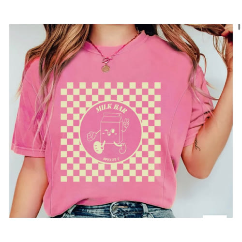 Checkered Milk Carton Nursing Tee