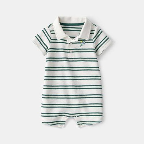 Baby Boy Carter's Pickleball Stripe Short-Sleeve Romper