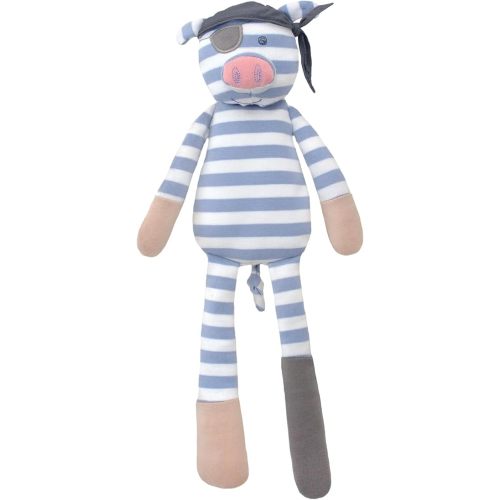 Organic Farm Buddies Apple Park Pirate Pig Plush Baby Toy for Newborns, Infants, Toddlers - Hypoallergenic, 100% Organic Cotton
