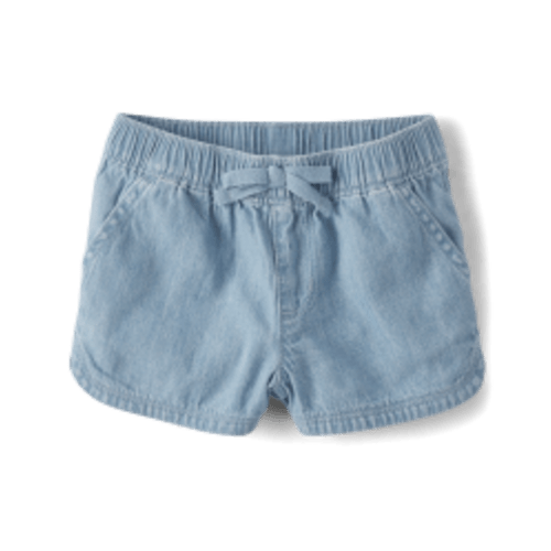 Baby And Toddler Girls Chambray Pull On Shorts - BLUE | The Children's Place