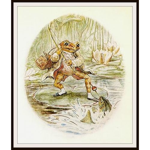 Beatrix Potter Jeremy Fisher, Vintage Art Print, Nursery, Baby Room, Shower Gift 8 x 10"