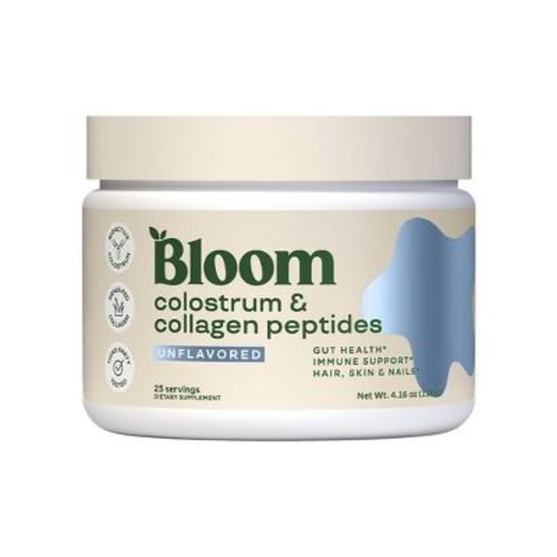 BLOOM NUTRITION Colostrum & Collagen Peptides Powder - Unflavored - 4.16oz/25 Servings