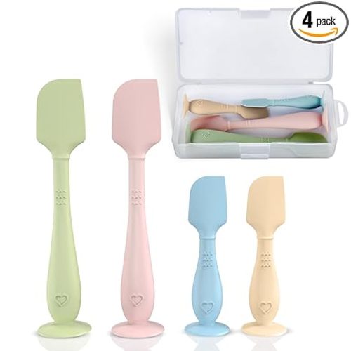 4-Pack Diaper Cream Spatula with Travel Case, Soft Baby Butt Spatula – Silicone Butt Paste Spatula, Convenient Diaper Spatula, Ideal Baby Shower Gift