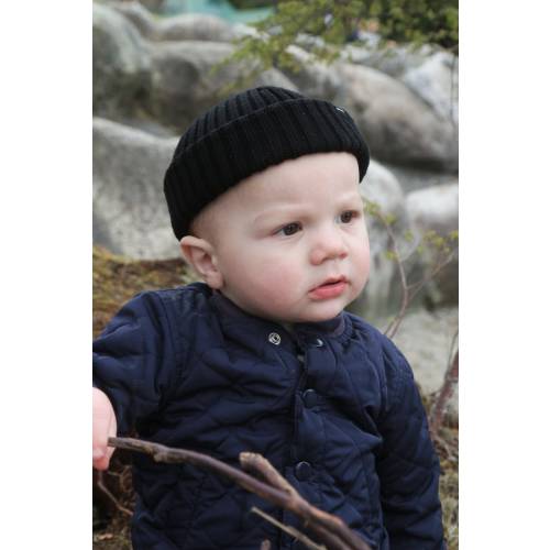 Baby Fisherman Beanie - Black. Toddlers Beanie. Baby Beanie Hat
