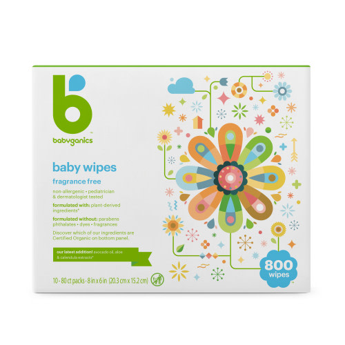 Babyganics Baby Wipes, Fragrance Free, 800 ct