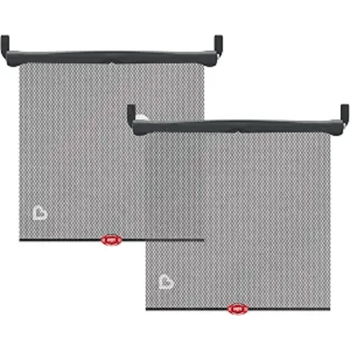 Munchkin Brica Sun Safety Car Window Shade with Heat Alert, Helps Block UVA/UVB Rays, 2 Pack, Black