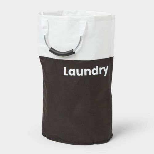 Scripted Structured Collapsible Hamper - Black - Brightroom™