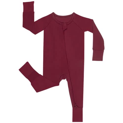 GUISBY Rayon Baby Footless Pajamas, Long Sleeve with 2 Way Zippers Rompers Sleepers