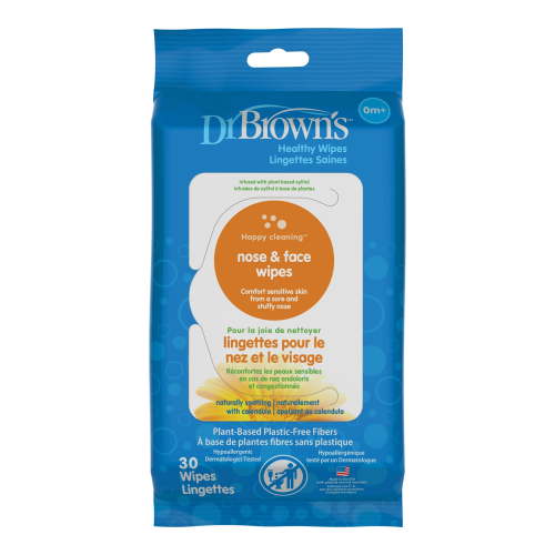 Dr. Brown's Infant Tooth & Gum Cleaner, Healthy Oral Care Wipes for Newborns, 30 Count, 3 Pack