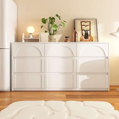 FUFU&GAGA White 9-Drawer Standard Dresser KF210276-01 at Lowes.com