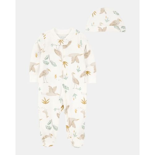 Baby 2-Piece 2-Way Zip Sleep & Play & Headwrap Set - Ivory | Carter's